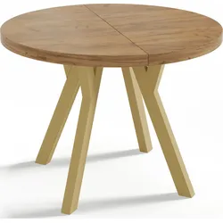 ESSTISCH Mateo runder ausziehbarer, Wotan Eiche 100-150/100/76 cm