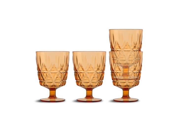 Sagaform Verre Picknick Juni lot de 4 Ambre