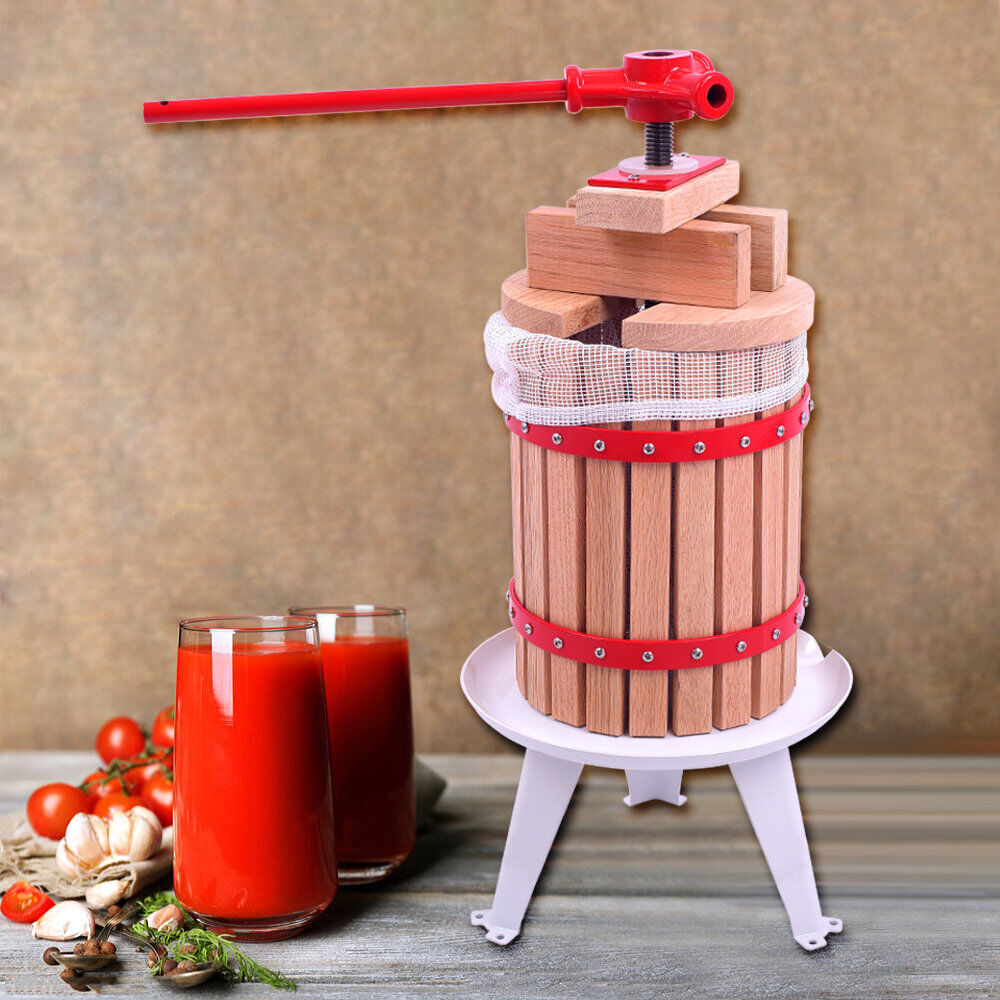 YEATHOR Apple Press and Crusher Manual Fruit Press Set with Grinder   with Straining Bag, 3 Legs & Hand Crank Juice Cider Wine Making Tool Grape Berry Presser 6L