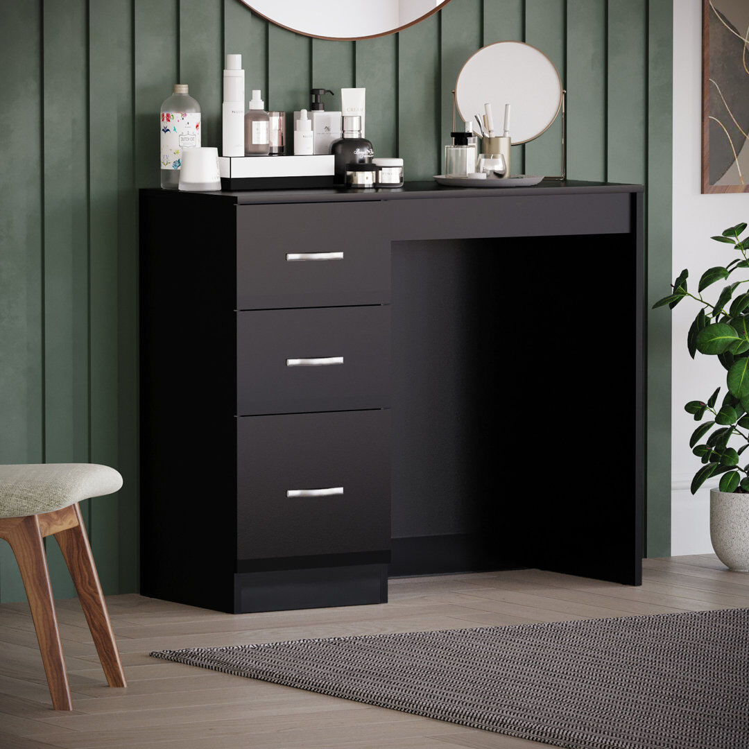 Zipcode Design Castleford Dressing Table Black 79cm H X 93cm W X 38cm D