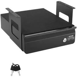 VEVOR Untertisch Schublade 365x335x185 mm, Unterbau Schreibtisch, versteckter Schreibtisch-Aufbewahrungs-Organizer, abschließbare Bleistiftschublade unter dem Tisch für Sitz-Steh-Arbeitsplätze