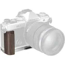 SmallRig 5563 L-Shaped Mount Plate with Wooden Handle for OM SYSTEM OM-3, Video Zubehör, Silber, Braun
