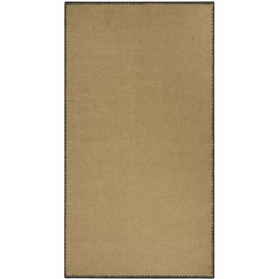 Teppich PAD "MOSS", beige (grau), B:200cm H:6mm L:200cm, Jute, Wolle, Teppiche, Teppich, Juteteppich, handgewebt, Uni Farben, farbige Umrandung, Wohnzimmer