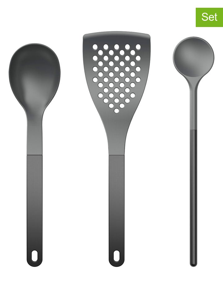 Rosti 3tlg. Kochbesteck-Set "Optima" in Schwarz/ Grau - onesize
