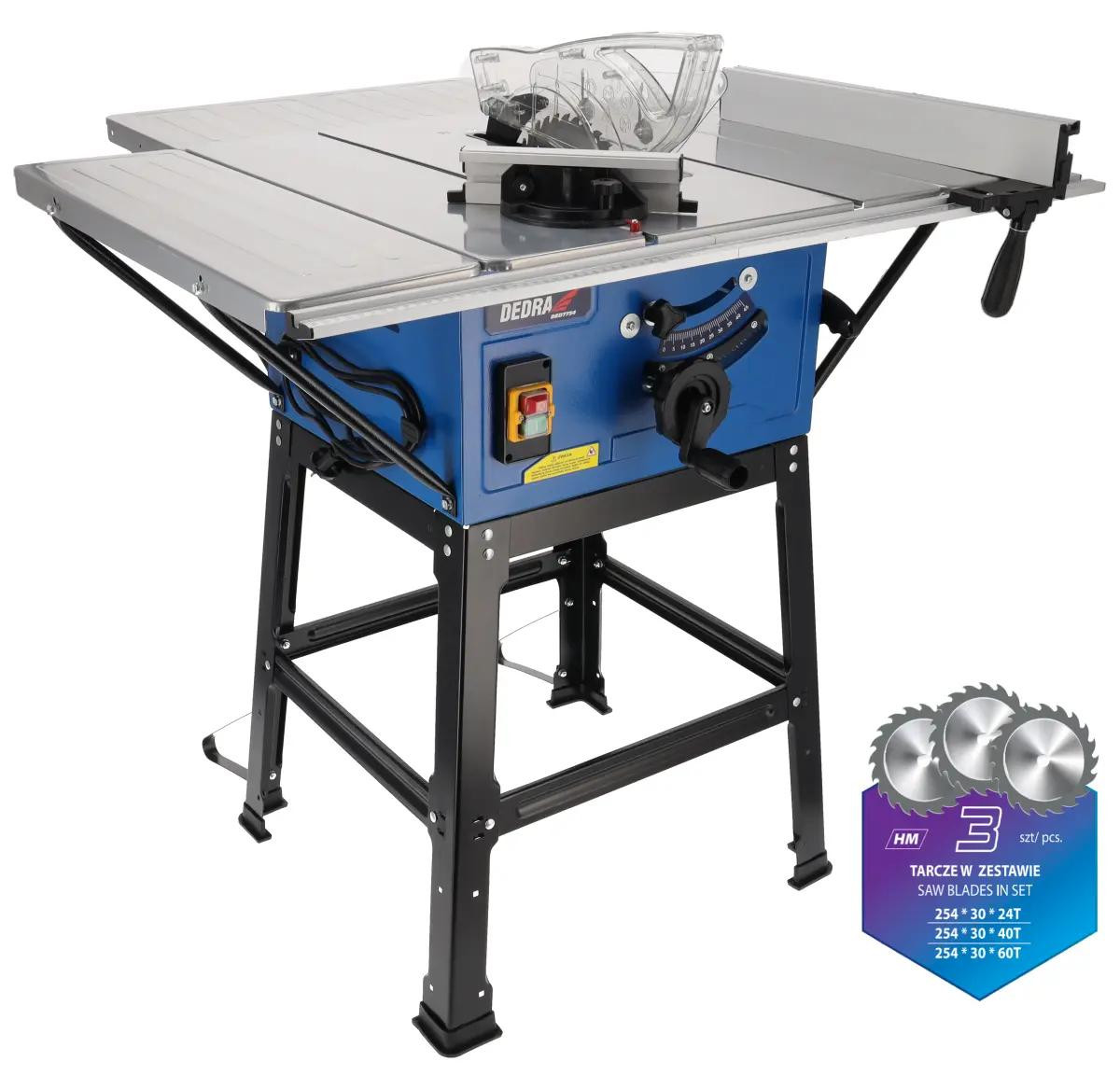 Dedra Ded7754T3 Tafelzaag voor hout, 2000W, 254mm zaagblad
