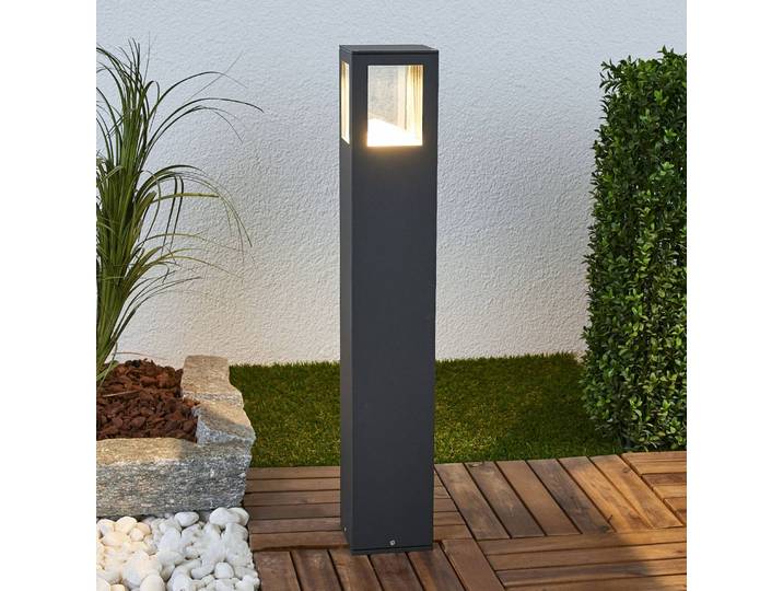 LED Wegeleuchte Nicola Lucande, schwarz, Aluminium, Modern