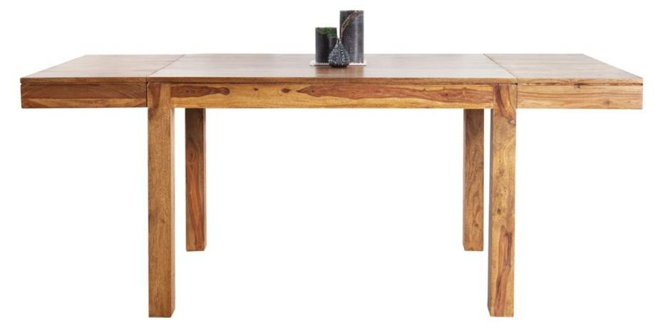 Meublorama Eettafel TAVINA Uitschuifbare Tafel van Gelakt Massief Sheeshamhout
