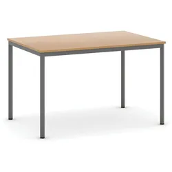 Esstisch BASIC, 120x80 cm, dunkelgraues Metallgestell, Buche