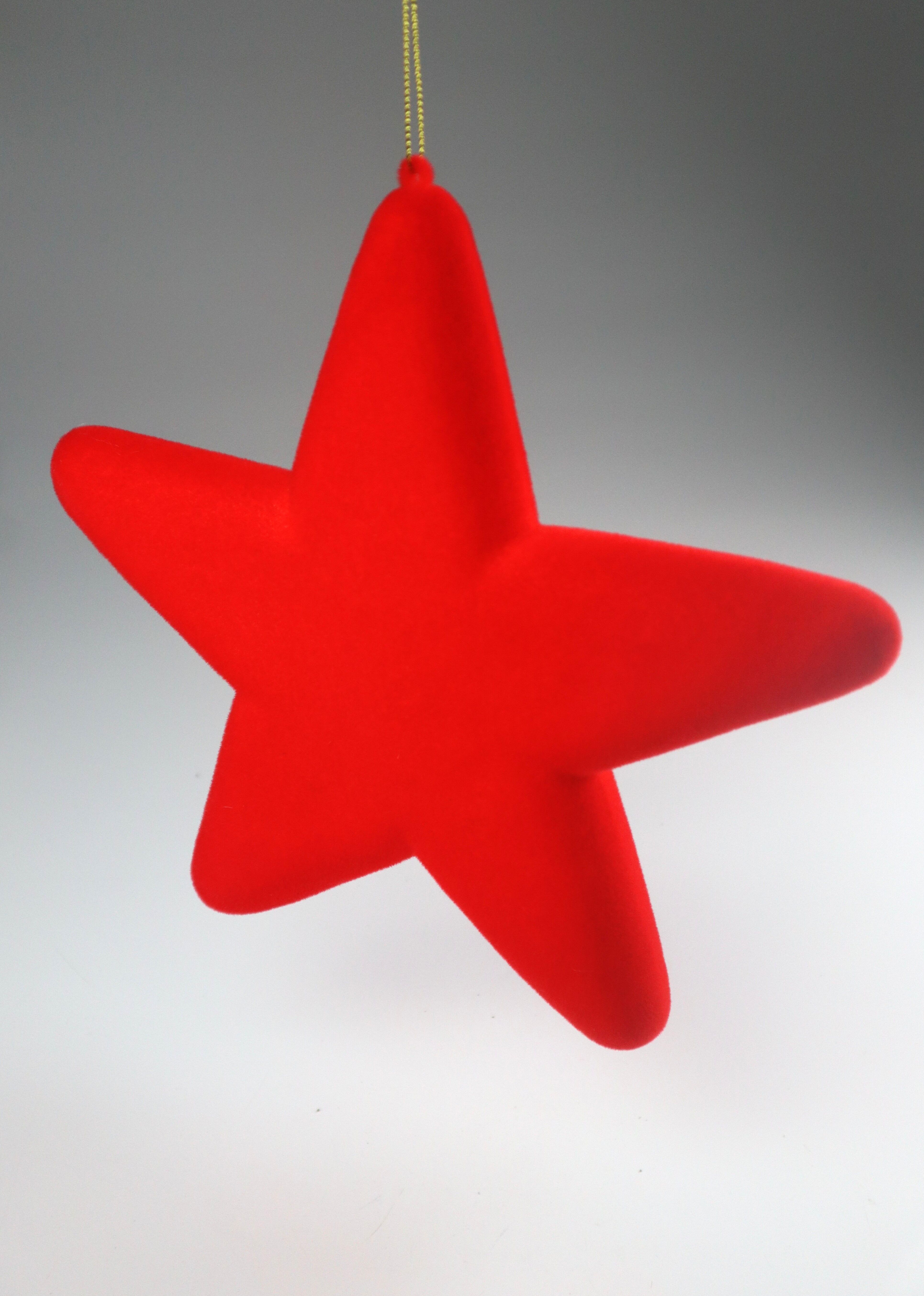 Dekostern AM DESIGN "mit Flock, Kunststoff, 50 cm Höhe", rot, B:50cm H:50cm T:4cm, Kunststoff, Dekosterne, Dekostern, für klassische Weihnachtsstimmung und elegante Festlichkeit rot B/H/T: 50cm x 50cm x 4cm