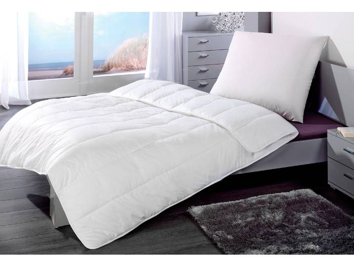 Microfaserbettdecke + Kopfkissen KBT BETTWAREN Sleep and Dream, 2-tlg , weiss (weiß), B/L: 135cm x 200cm Anzahl Teile 1, B/L: 80cm x 80cm Anzahl Teile 1, Bezug: Kunstfaser Füllung: Kunstfaser, normal, Bettdecken Bezug: 100% Polyester. Bezug: 100% Polyester. Kopfkissen Bezug: 100% Polyester. Bettdecken Füllung: 100% Polyester. Kopfkissen Füllung: 100% Polyester, Bettwaren-Sets, Microfaserbettdecke + Kopfkissen, Decke mit Kissen, Bettdecke 135x200 cm, Kissen 80x80 cm