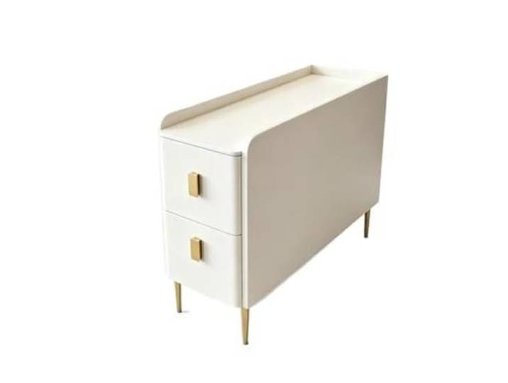 Wohnzimmer-Beistelltisch Rock Slab Sofa Sideboard Holzschrank(Weiß)