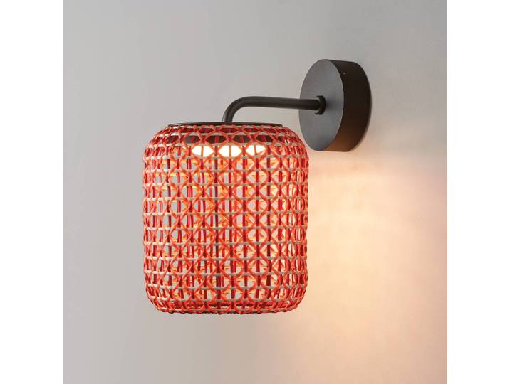 Bover LED Außenwandleuchte Nans A, dimmbar, rot, Edelstahl, Design