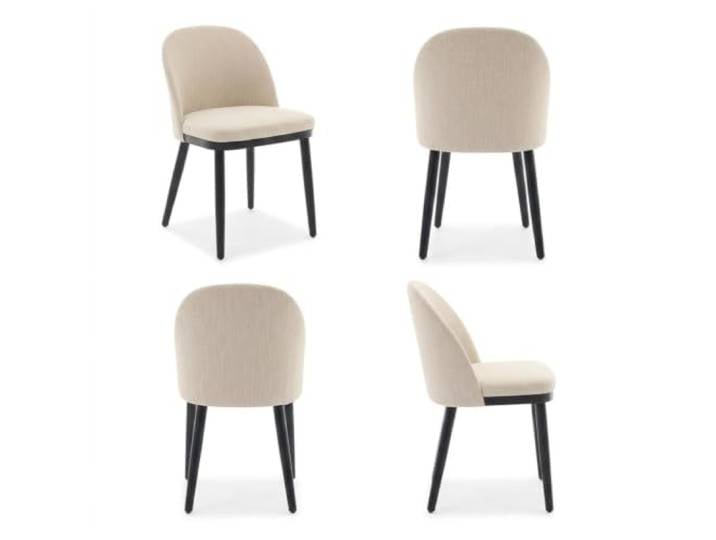 IDEALHOUSE Modernes Esszimmerstuhl‑Set 4er, Leinen Verstellbaren Füßen Beige