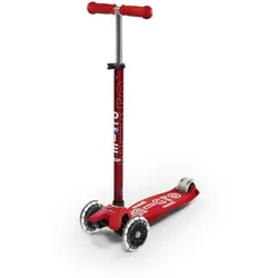Micro Maxi Deluxe LED Kinder Kickboard Rot
