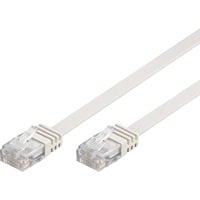 Patchkabel RJ-45 Stecker > RJ-45 Stecker weiß, 15 Meter, flach, Cat.5e U/UTP