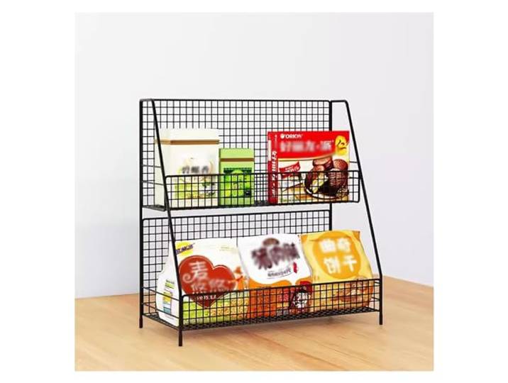 Snack-Organizer, Snack-Organizer for die Arbeitsplatte, Einzelhandels-Display-Rack(Black,30x15.5x34.5cm)