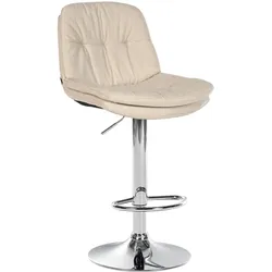 CLP Barhocker Laurel mit Stoffbezug, Barstuhl höhenverstellbar, drehbar, gepolstert, mit Fußstütze und Rückenlehne,
