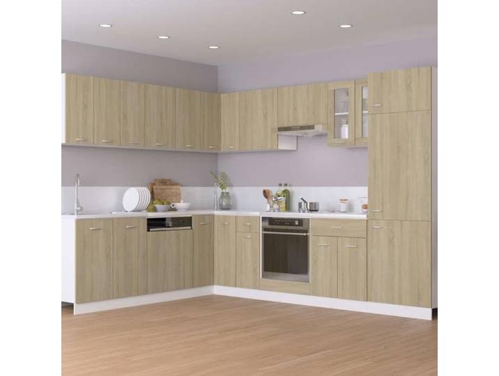 Remise Armoire de rangement suspendue Pour cuisine - Meuble haut/ Armoires suspendue  Lyon s 2 pcs Chêne sonoma JILIMAISON2025