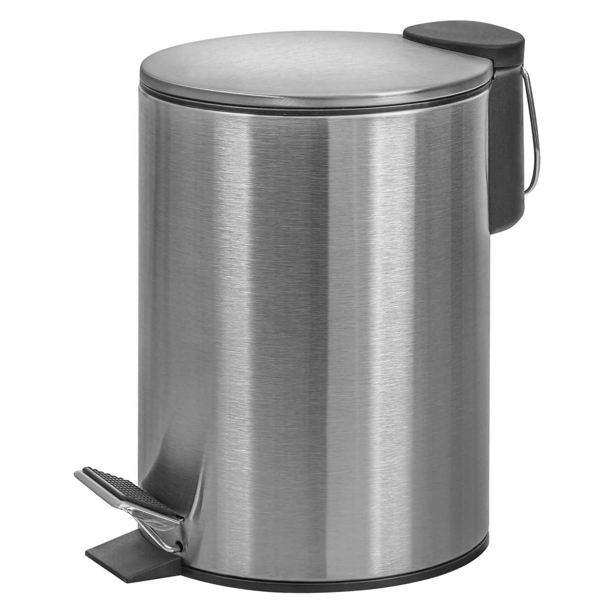 Donau Home Kosz na śmieci Kosz ze stopką Modern, wolnoopadający, 3l, srebrny mat (3 l) (73424456)