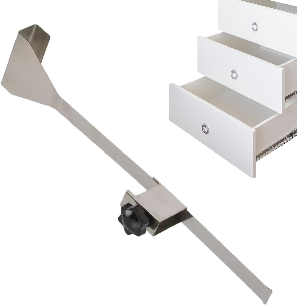 Handgreep Mallen Montage Hulp voor Kasten Monteren Verstelbare Boormal Zilverkleurig 26 x 5 cm