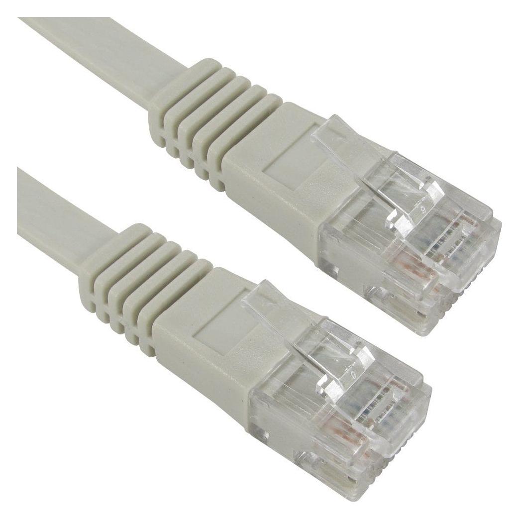 Cables Direct CDL 5m Cat5e Flat Patch Cable Grey (CAT5e, 5 m) (RJFLAT-05)