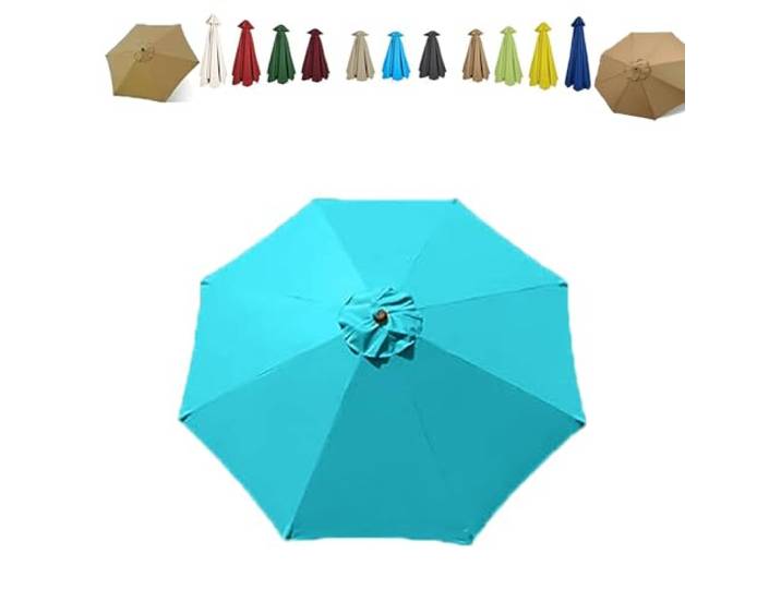 Ersatz-Baldachin for Marktschirmoberseite, Terrassen-Ersatzstoff, 6/8 Rippen, Hof-Tischschirm-Abdeckung, Baldachin(Blue,3.5m/11.5ft-8 Ribs)