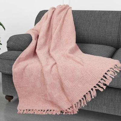 Trade Linker International Kathy Ireland Throw 50 x 70, 50 x 70, Blush