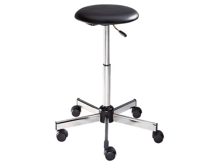 Tabouret HIGH TECH Vinyle Sur roulettes Hauteur ajustable À roulettes Noir