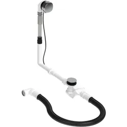 Duravit Quadroval Ab-/Überlaufgarnitur 792219000001000 d= 5,2cm, Bowdenzuglänge 70cm, mit Wanneneinlauf, chrom