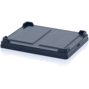 AUER Eurobox-Deckel A 43, schwarz, Stülpdeckel aus Kunststoff, für Eurobox 40 x 30cm