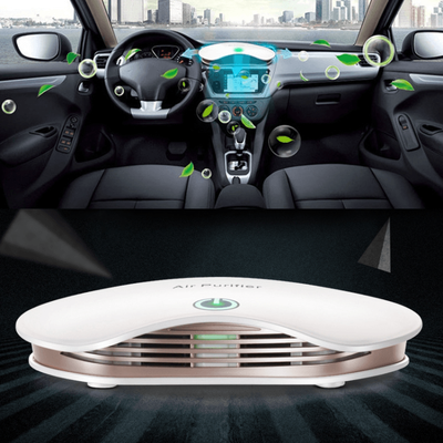 Smart Touch Car Air Purifier With Negative Ions For Home And Vehicle Clean Air white