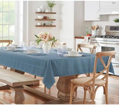 Threadmade Elegance Plaid Jacquard Woven Tablecloth