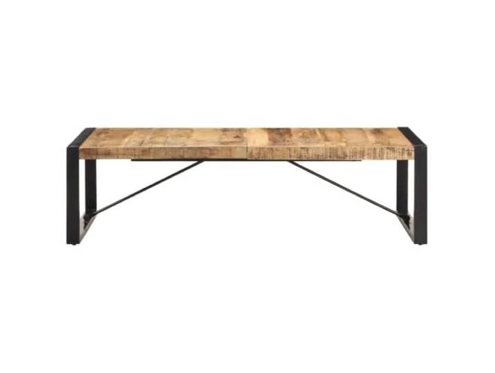HKLGBVCR Couchtisch aus unbehandeltem Mangoholz, industrieller Stil, 140 x 70 x 40 cm