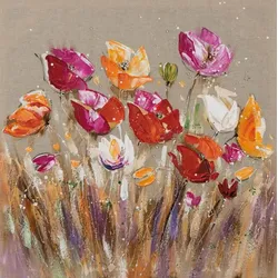 Gemäle FARBENFROHE BLUMEN (LB 40x40 cm) - bunt - LB 40x40 cm