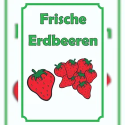 HB-Druck Verkaufsschild Schild Erdbeeren Hochkant A3 (297x420mm)