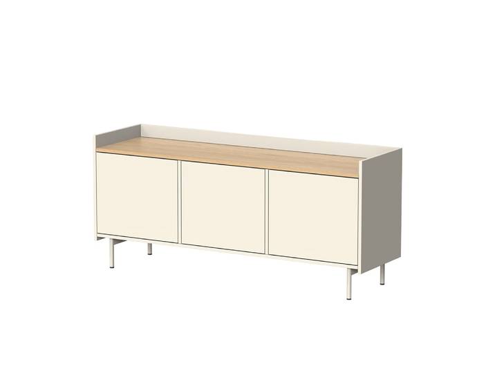 Meuble tv avec 3 portes crème 140x63cm