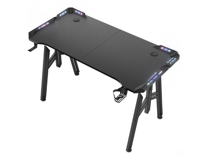 Bureau Gaming - AUFUN - Aufun - 140x60 cm - LED RGB - Finition fibre de carbone
