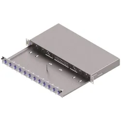 ZVK EasyLan LWL Verteilerfeld Basic LSB0B225Grade C 1HE/12P 12xLC-Duplex OS2, Server Zubehör, Grau