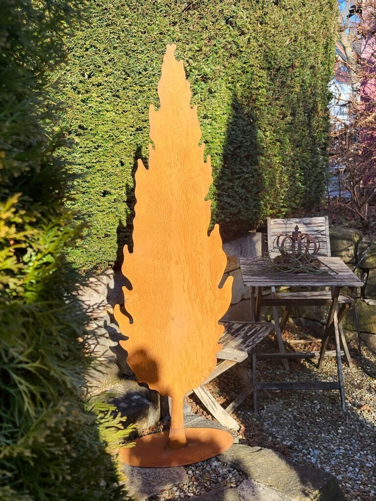 POSIWIO Edelroest cipres op platte basis, 160 cm