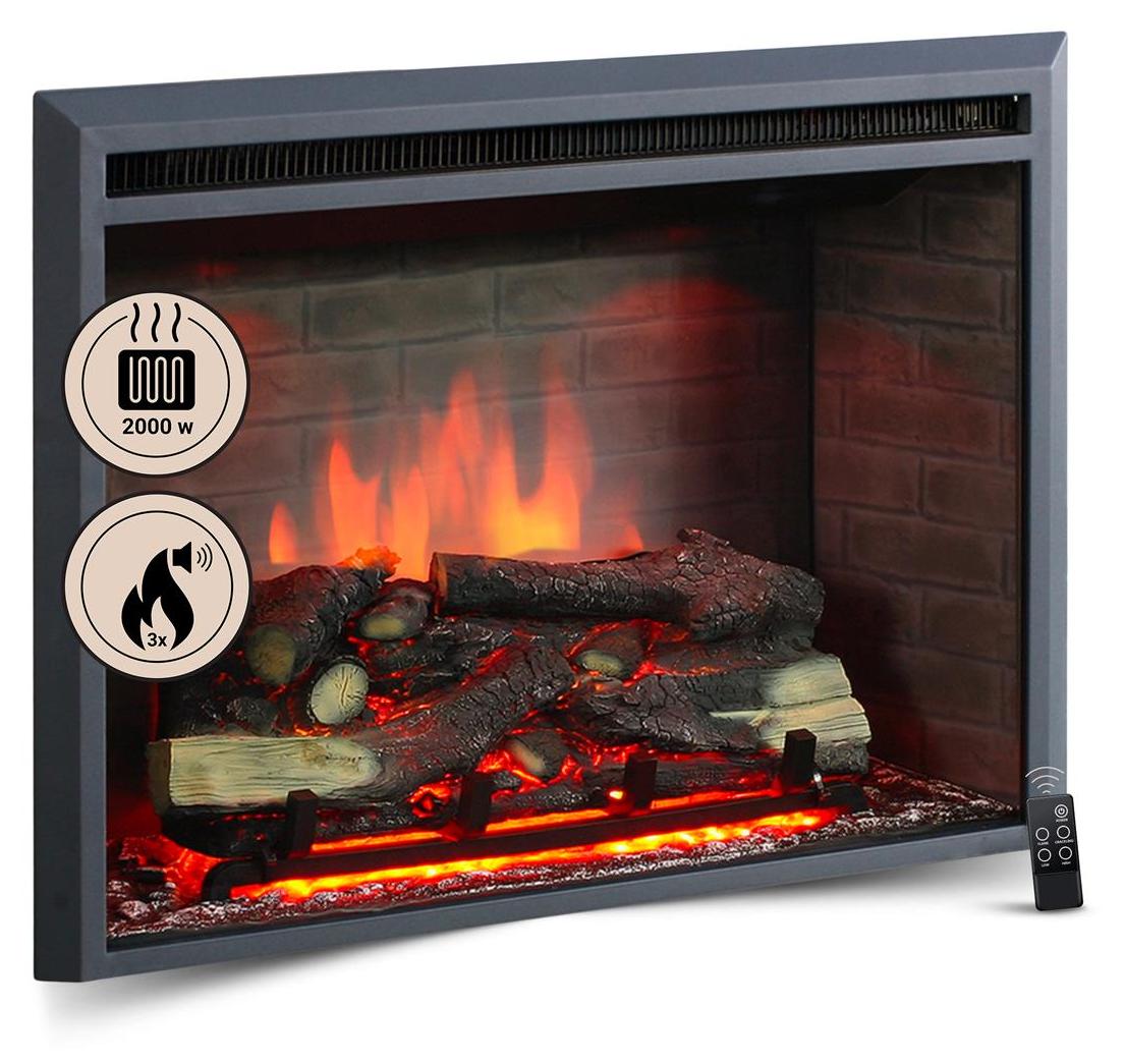 Elektrokamin Einbaukamin BALDERIA Calida 33 - Heizung bis 2000 W, schwarz