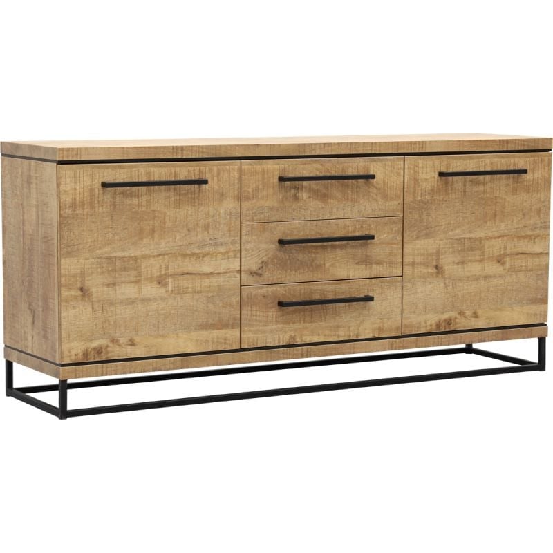 Dressoir London 180 cm Mango met soft-close lades in industriële stijl