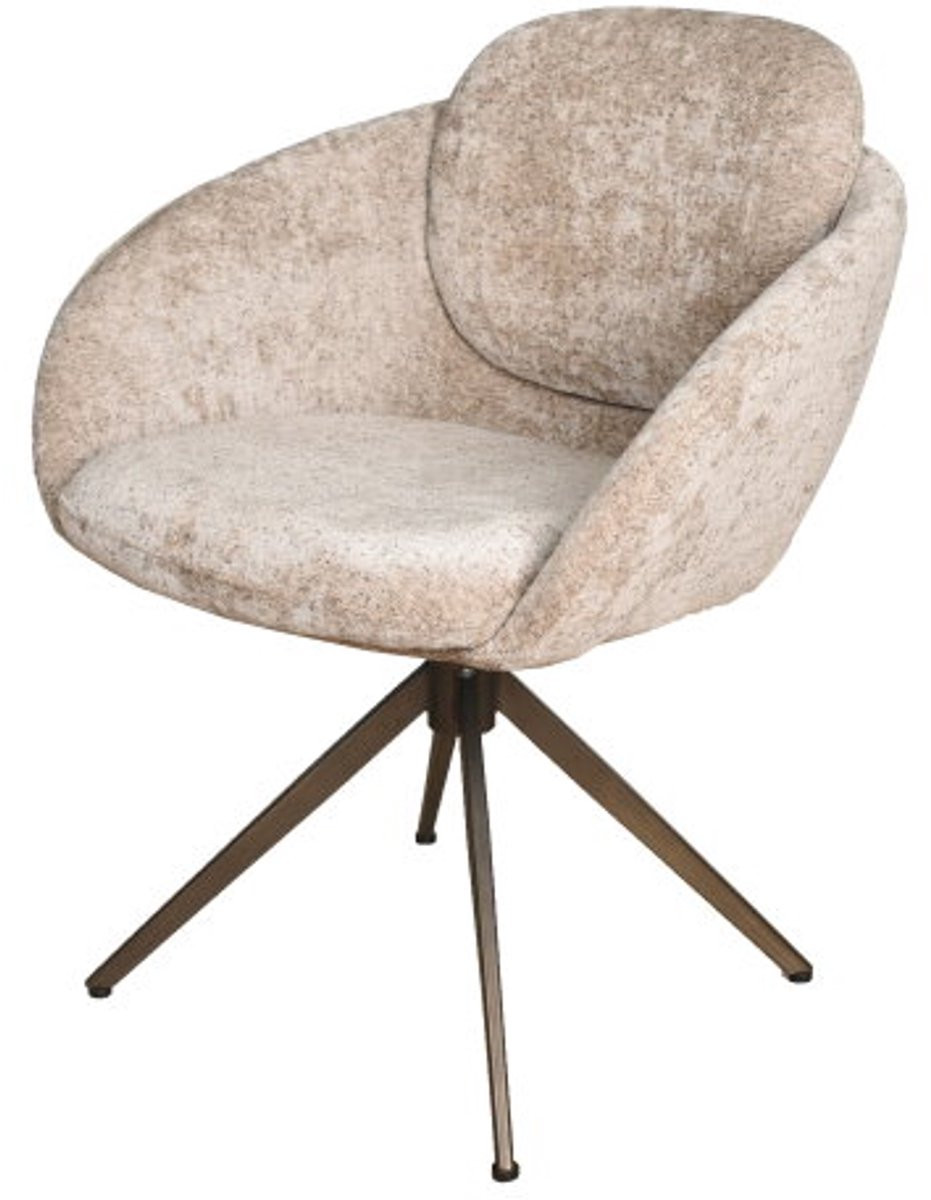 Eetkamerstoel Nice met Moon 360 poot in anodic brown - Be Glory Sand 04