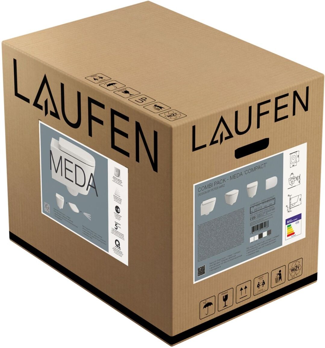 LAUFEN Set Wandtiefspül-WC + Sitz MEDA 490x360 mm, Silent Flush, H8661130000001 H8661130000001