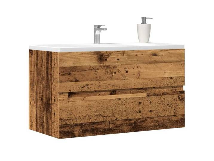 Armoire de salle de bain suspendue vieux bois bois d'ingénierie 856246