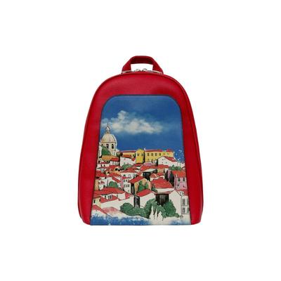 Tagesrucksack DOGO "Tidy Bag Rucksack On The Roofs Damen Backpack", Damen, rot, Lederimitat, Rucksäcke