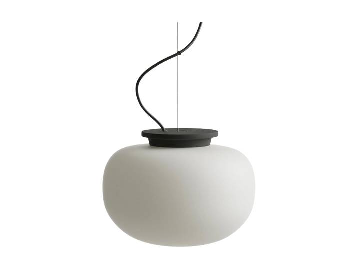 Frandsen Supernate Pendelleuchte Opal white-black, Ø28 cm