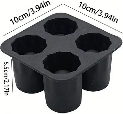 Daily Deals Depot Frozen Shot Glass Silicone Ice Mold Tray For Whiskey Cocktails & Party Drinks black