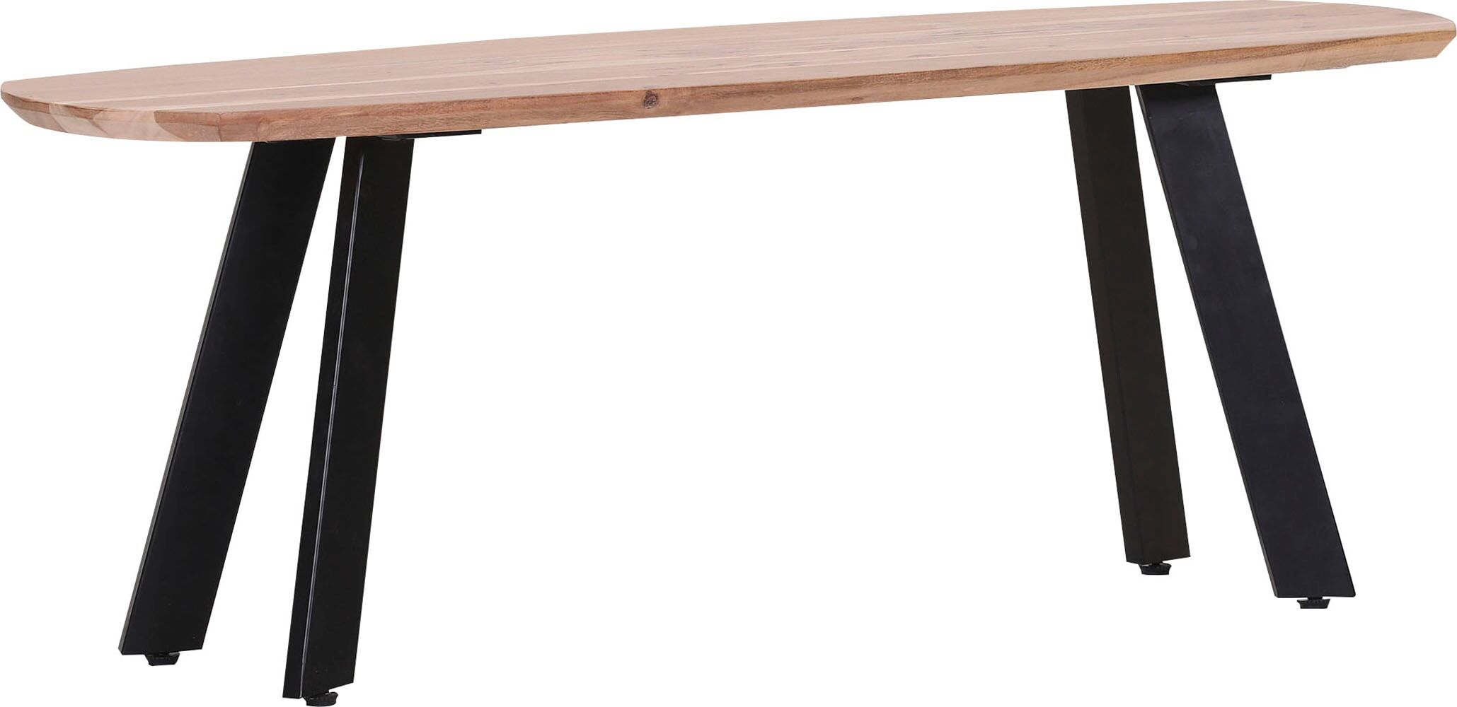Essbank GUTMANN FACTORY, beige (schwarz), B:120cm H:45cm T:40cm, Massivholz, Sitzbänke, Essbank