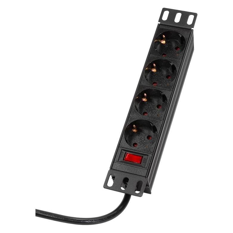 LogiLink 10" Steckdosenleiste 4-fach, mit Schalter (4x, CEE 7/3, 2 m) (PDU4B01)