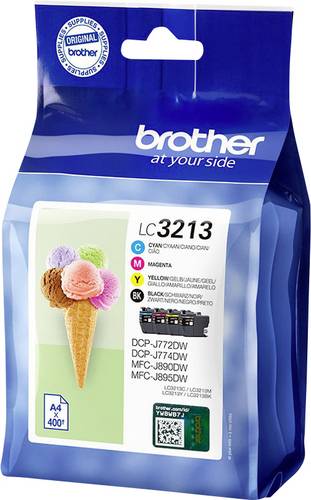 Brother Druckerpatrone LC3213 Original Kombi-Pack Schwarz, Cyan, Magenta, Gelb LC3213VAL